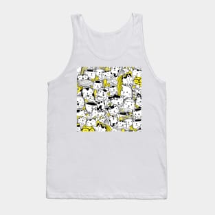 Cat and Mushroom Doodle Tank Top